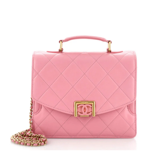 Chanel Quilted Resin Top Handle Convertible Flap