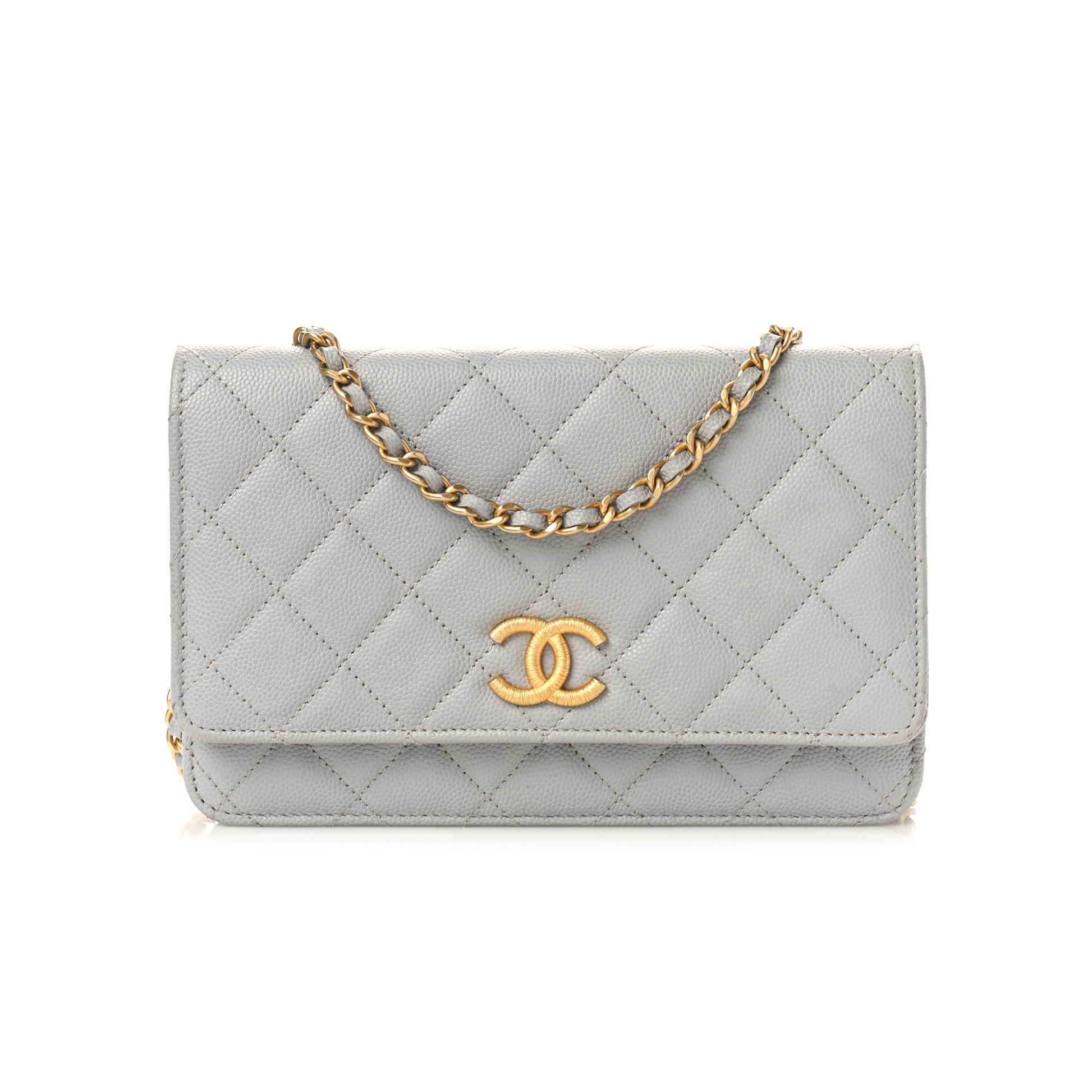 Caviar Leather Wallet on Chain