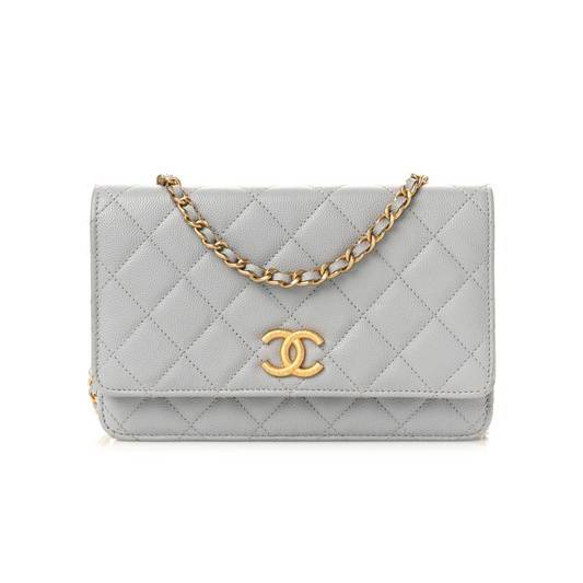 Caviar Leather Wallet on Chain